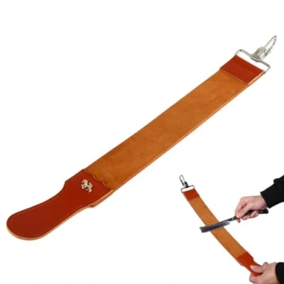 Imagen de cuero Correa de Afilado, La Del Sacapuntas, genuino para peluquero navaja afeitar recta cuchillo plegable cinturón afilador afeitado