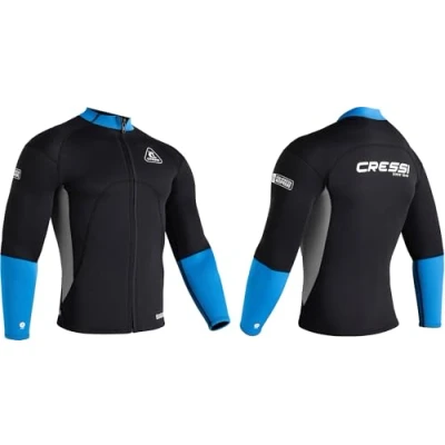 Imagen de CRESSI Guardian Jacket Chaqueta de Neopreno 2 mm, Men&#039;s, Negro/Azul, S/2