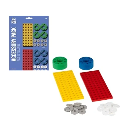 Imagen de PLUS Kit de Accesorios Ruedas y Base construcción Juego para niños a Partir 3 años PP3966, Colores