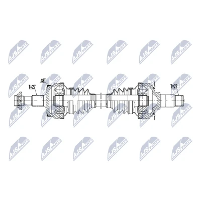 Imagen de NTY NPW ME 194 Árbol de Transmisión Eje trasero izquierda, trasero, derecha 803mm automática
