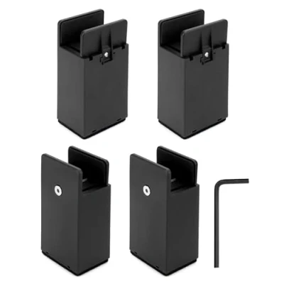 Imagen de QWORK® Paquete de 4 Elevadores Muebles 10 cm Alto Capacidad 350 kg para Armarios, Camas, Sofás, Mesas y Sillas Se Adapta a Patas hasta 38 mm Ancho