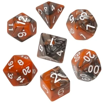 Imagen de Juego de Dados REBEL RPG Bicolor Naranja Gris