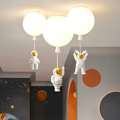 Imagen de GUANSHAN Astronauta Creativo Globo Lámpara De Araña Dormitorio Infantil Techo