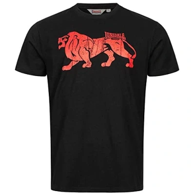 Imagen de Lonsdale Normale Passform Endmoor Camiseta estampada, Hombre, Talla: Medium, Black