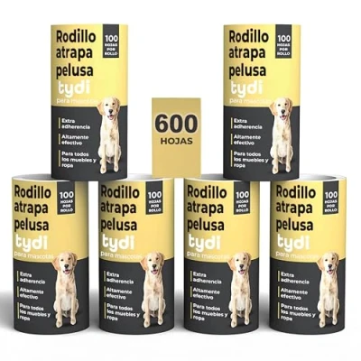 Imagen de Tydi Quita Pelos Mascota 600 Hojas de recambios Quitapelos Mascotas 100 por Rodillo Quitapelusas en Ropa