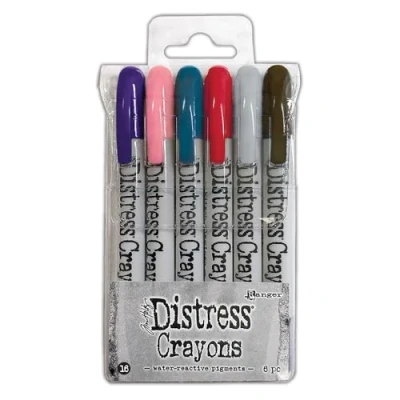 Imagen de Tim Holtz Ranger Distress Crayon Set 16 (Villainous Potion/Saltwater Taffy/Uncharted Mariner/Lumberjack Plaid/Lost Shadow/Scorched Timber), Multicolor, 13 x 1,5 cm