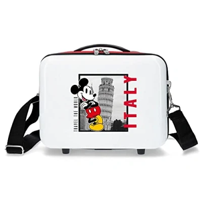 Imagen de Disney Mickey y Minnie Travel the World Italy Neceser Adaptable Blanco 29x21x15 cms Rígido ABS 9,14L 0,8 kgs