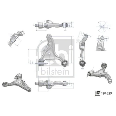 Imagen de FEBI BILSTEIN 194329 Barra oscilante, suspensión de ruedas con apoyos Eje delantero, izquierda Brazo oscilante transversal Aluminio VOLVO: S60 I