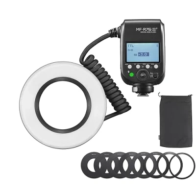 Imagen de Godox MF R76S + Flash de Anillo Modo TTL para fotografía Dental Macro Compatible con Sony A7M4 A7R5 A6400 ZV E10