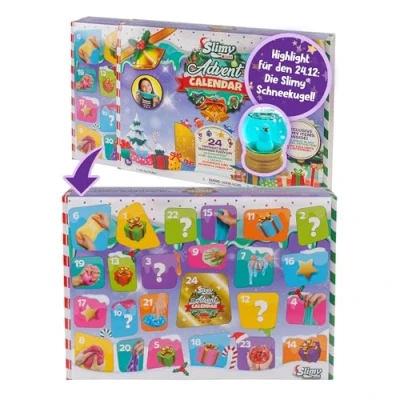 Imagen de SLIMY Advent Calendar Limited Edition con 24 masas de juego diferentes Original Slime Set regalo para niños limo en el calendario Adviento (a partir 3 años)