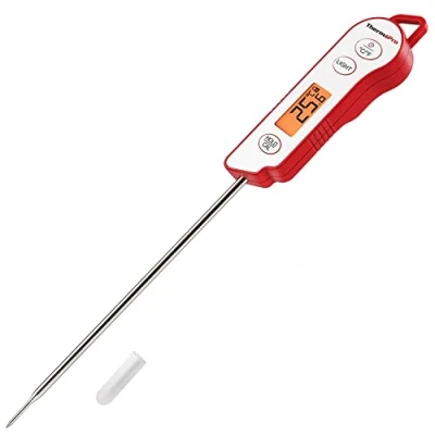Imagen de ThermoPro TP15 termómetro de cocina impermeable con sonda larga, digital profesional lectura instantánea para alimentos líquidos, leche, carne, barbacoa, comida dulce