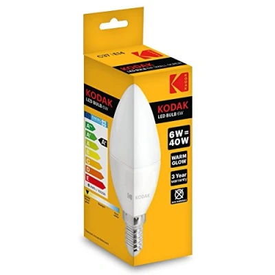 Imagen de BOMBILLA KODAK LED VELA C37 E14 480LM CALIDO 3000K 6W=40W NO REGULABLE