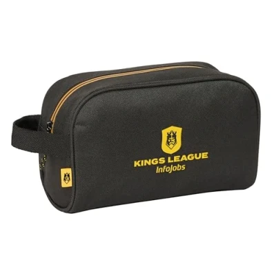 Imagen de Safta Kings League Neceser Escolar Infantil con Asa, Infantil, Fácil Limpieza, Cómodo y Versátil, Calidad Resistencia, 24x10x15 cm, Color Negro