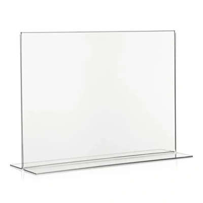 Imagen de VITAdisplays® NE 380QT Soporte en T para mesa (formato horizontal, cristal acrílico, DIN A4, 29,7 x 21 cm), color transparente