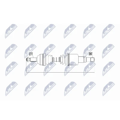 Imagen de NTY NPW JG 000 Árbol de transmisión Eje delantero, izquierda, delantero 645 Caja cambios manual JAGUAR: X Type Familiar, Berlina