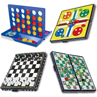 Imagen de Saijer Juego 4 en una Fila,Juego Viaje Cuatro,Juego Línea,Games Conecta 4,Conecta Juego,Juego 4,Juego Cuatro Raya,Ajedrez Internacional Ajedrez de Serpiente Mesa 4PCS
