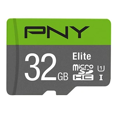 Imagen de PNY Elite Memoria Flash 32 GB MicroSDHC Clase 10 Tarjeta de (32 GB, MicroSDHC, 10, Class 1 (U1), Verde, Gris)