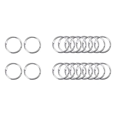 Imagen de 20pcs Anillos de Libro,Anillas Encuadernar 25mm Metal Bisagra Anilla Libro Hojas Sueltas Anillas para Oficina Scrapbooking Carpeta Àlbum Llavero Cuaderno