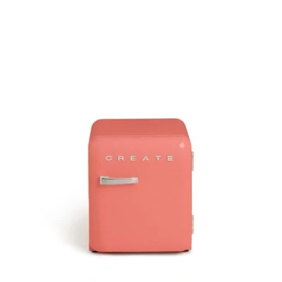 Imagen de CREATE / RETRO FRIDGE 50 SILVER/Frigorífico terracota maneta plata 85W, minibar, un estante, diseño retro, cm, dos repisas, capacidad de 48L, bajo consumo, 50x44x49,8 cm