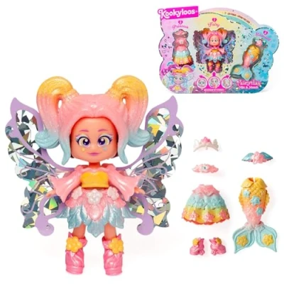 Imagen de KOOKYLOOS Fairytale Mix &amp; Match Rainbow Muñeca 3 en 1 de temática fantasía. Contiene muñeca, Outfit Princesa, Sirena y Hada