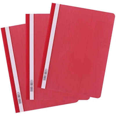 Imagen de D.RECT 25 carpetas A4 de plástico con tapa frontal transparente, carpeta polipropileno rojo