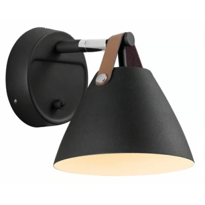 Imagen de DFTP by Nordlux Aplique Strap con correas de cuero, negro