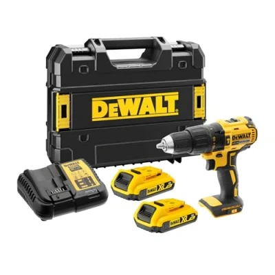 Imagen de DEWALT DCD778D2T QW Taladro Percutor sin escobillas XR 18V, Portabrocas 13mm, Luz LED, 2 baterías Li Ion 2.0Ah, Cargador multi voltaje y Maletín TSTAK