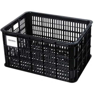 Imagen de Basil Front Basket Crate L Plastic, Capacity: 40l Also Suitable for Cargo Carrier, MIK Adapter Plate