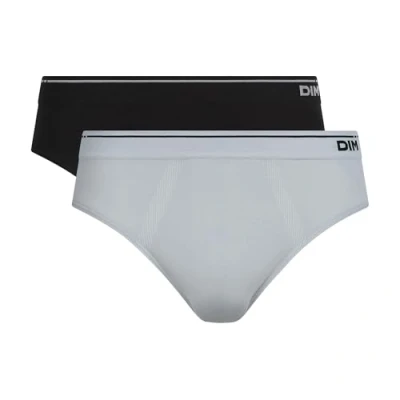 Imagen de Dim Slip Seamless Coton X2 Cierre, Negro/Gris Cielo, M (Pack de 2) para Hombre