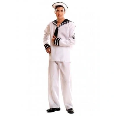 Imagen de My Other Me 201016 Marineros Abrigo de disfraz, ajedrez, color blanco, S (Viving Costumes MOM01016)