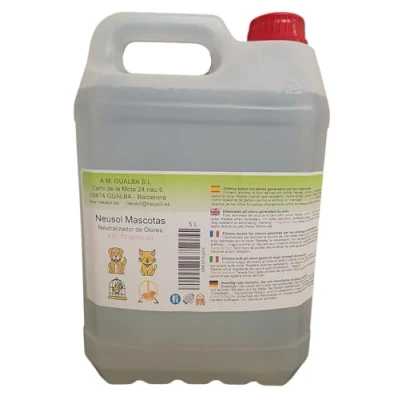 Imagen de Neusol Mascotas Eliminador de olores instantáneo. Anti Olor orines Perros, Gatos... Aplicar en alfombras, sofás, arenero, césped, Coche... Repelente micciones. (5 L)