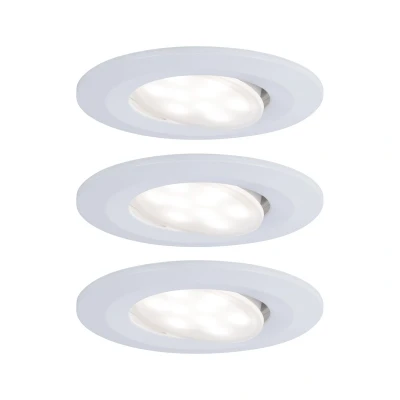 Imagen de Paulmann 99927 Luminaria empotrable LED Calla, redonda, set de 3, incl. 3x6 W IP65, foco, blanco mate, luz para armario, plástico, 4000 K