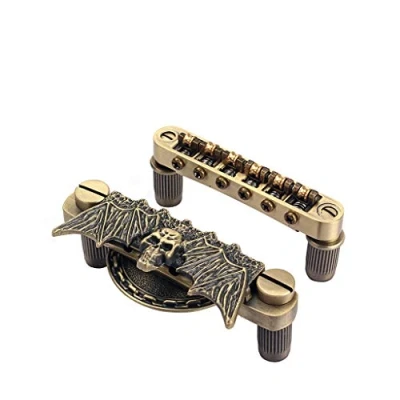Imagen de Alnicov Tune O Matic Puente para guitarra eléctrica y sillín de ruedas, color bronce