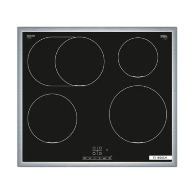 Imagen de Bosch PIF645BB5E Serie 4 Placa de inducción (autosuficiente), 60 cm ancho, zona asado para utensilios cocina grandes, PowerBoost más rápido cocción, control TouchSelect, reinicio,