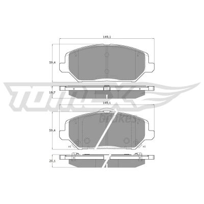 Imagen de TOMEX brakes TX 19 59 Juego de pastillas freno Eje delantero con avisador acústico desgaste KIA: Ceed III Hatchback, Proceed, XCeed