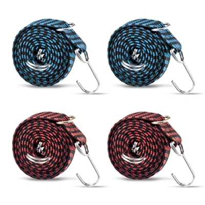 Imagen de Pulpos Elasticos Transporte,Cuerdas Elasticas,Red Elástica Moto,4 Paquete Elásticos con Ganchos,2m Ajustable Correas de Amarre Elásticas,para Coches Motos Bicicletas