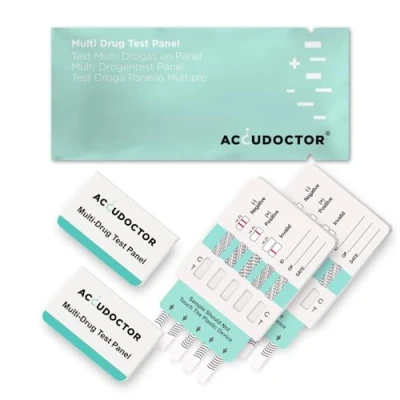Imagen de 2 test Multidrogas Accudoctor detección 5 drogas en Orina THC Cannabis Marihuana Cocaína Metanfetamina MDMA Anfetamina drug rápida Tiras Drogotest kit de prueba sensible multi