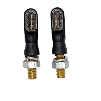 Imagen de one by Camamoto Indicator Scooter/Intermitentes Moto (cod 77206034 par de Flechas Leds Color Negro Certificado CE Universal Compatible con Todo Tipo Motocicleta/Scooter / am6 Cafe Race)