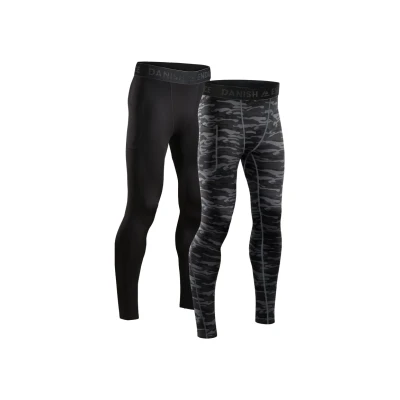 Imagen de Danish Endurance Compression 2 PACK Calzoncillo largo Multicolor black grey camo, Hombre, Talla: Large, camo