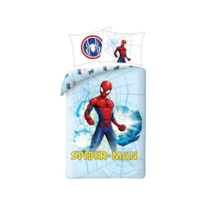 Imagen de Halantex Juego de Cama Spiderman algodón, Funda nórdica 140 x 200 cm y Almohada 70 90