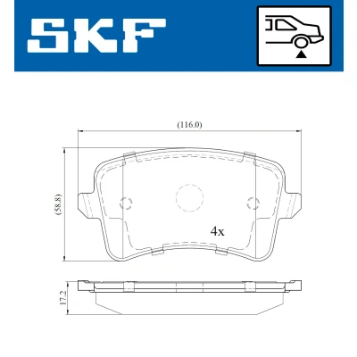 Imagen de SKF VKBP 90150 Juego de pastillas freno no preparado para indicador desgaste con accesorios AUDI: A5 B8 Sportback, Cabrio