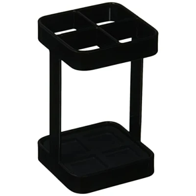 Imagen de YAMAZAKI 2822 Tower Soporte para Cepillo de Dientes, Negro, Acero, Minimalista, 5.5 x 9 cm