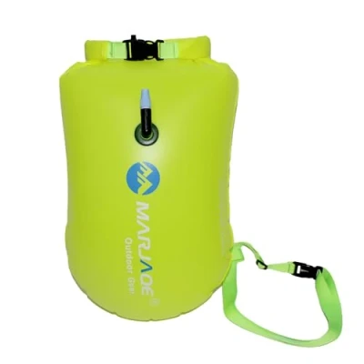 Imagen de XZSUN Boya de natación almacenamiento para nadadores en aguas abiertas, bolsa seca impermeable 20 L (amarillo fluorescente)