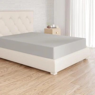 Imagen de Amazon Basics Sabana Bajera Ajustable, 200 x 30 cm, de Poliéster Microfibra, Gris Claro