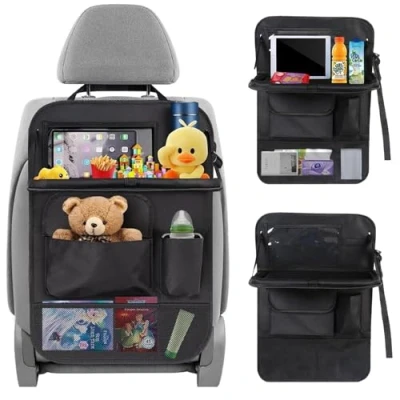 Imagen de AONAT Organizador para Coche,Organizador Asiento Coche Niños con Comedor Poseedor Bandeja,Protector de Asiento,Organizador Trasero Multifuncional,Negro
