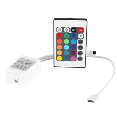 Imagen de ICQUANZX DC12V 24 Teclas Controlador Remoto inalámbrico IR con Receptor para 3528 5050 SMD RGB LED Strip Lights