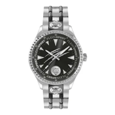 Imagen de Plein Sport Lineman Reloj analógico de cuarzo para hombre, Plata/Sw/Acero Ps5ba0924, Pulsera