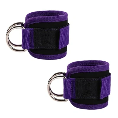 Imagen de iCovalescent 2 Piezas Tobilleras Poleas Gym, Pesas para Tobillos, con Peso, Correas Tobillo Gimnasio Patadas Gluteos, Fitness Accesorios Gym Unisex(Morado)