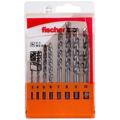 Imagen de fischer Juego de brocas S pared ladrillo, 3 4 5 6 7 8 9 10 (8 Unidades)