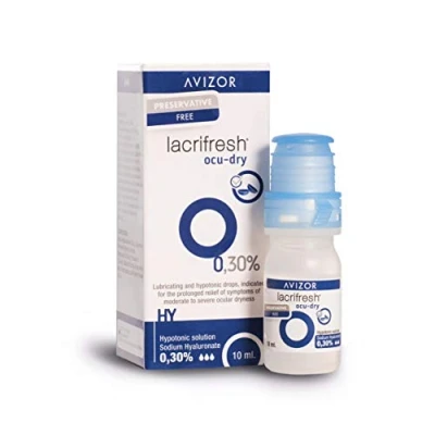 Imagen de Avizor Lacrifresh Ocu Dry 0.30%. Frasco de 10ml gotas oculares para aliviar los síntomas la irritación ocular.